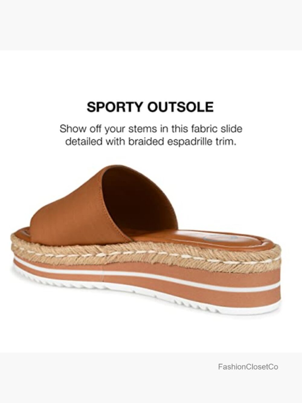 Wedge Espadrille Slide Sandals with Foam Footbed - Picture 4 of 6